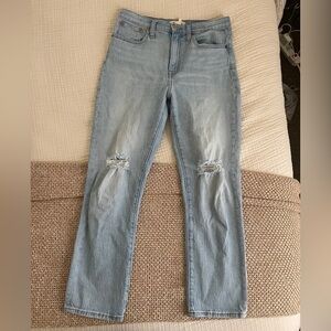 Madewell High Rise slim crop boy Jean Distressed Casual size 27